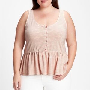 Gap Sleeveless Henley Peplum Top